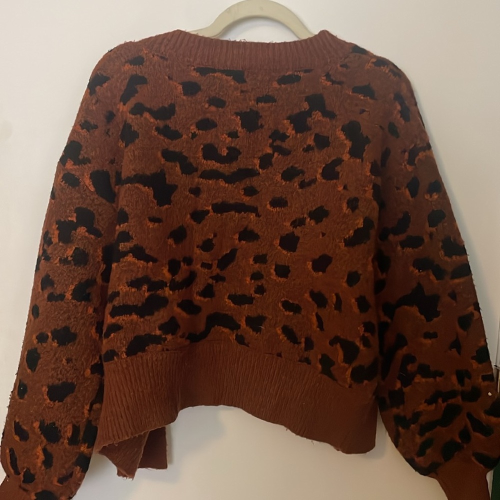 Cheetah Print Sweater Cardigan - Picture 6 of 6